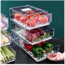 Diskary Fridge Organizer, Stackable Refrigerator Organizer Bins, Reusable Food Storage Containers, Fridge Drawer Organizer in Home Kitchen, Barbecue Shop, Restaurant, BPA-Free (2 Drawers, Large)