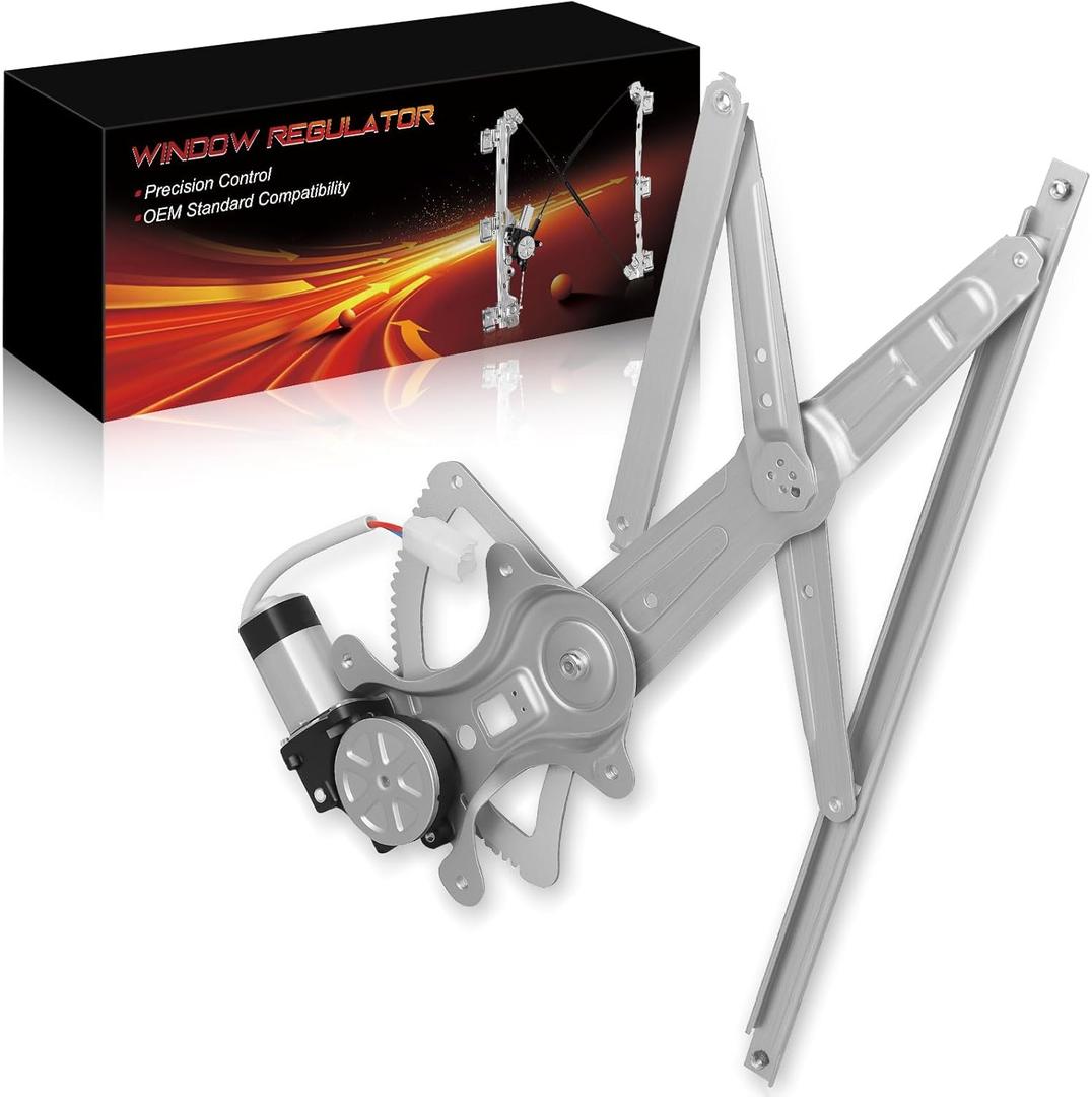 Front Right Passenger Side Power Window Regulator with Motor for:-Toyota Corolla Ce Le S 2003 2004 2005 2006 2007 2008, Corolla Xrs 2005 2006 1.8L L4, 2 Pins Connector Replace 741-506