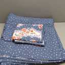 Martha Stewart 100% Cotton 2 Piece Reversible Quilt Set, Washed, Percale, Blue/Red, 1 Quilt, 1 Std Sham, Lightweight, Soft and Breathable, Room Decor, Floral Printed Bedspread, Twin Size (Hereford Stripe)