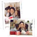 FIXSMITH 4x6 Acrylic Picture Frames 2 Pack, Clear Picture Frame with Stand, Magnetic Acrylic Photo Frames for Tabletop Display Horizontally or Vertically, Acrylic Floating Frame for Home Office (4"6")