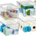 ClearSpace Plastic Storage Bins with Lids X-Large – Perfect Kitchen Organization, Desk Organizer or Pantry Storage – Desktop Organizer, Pantry Organization and Storage Bins, Cabinet Organizers