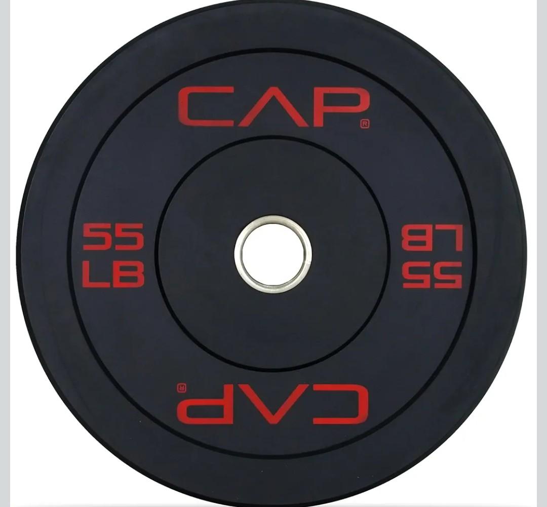 CAP Barbell Rubber Olympic Bumper Plate 55 LB | Multiple Options/Colors