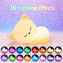 Mubarek Night Light for Kids Lamp, 16 Colors Cat Lamp Cute Lamp, Dimmable Baby Night Lights for Nursery,Silicone Rechargeable Nightlight for Kids Room, Kawaii Room Decor Cat Decor,Cute Gifts for Girls