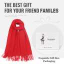 Winter Thick Wool Pashmina Scarf Shawl-Women's Soft Warm Pashmina Wraps for Evening Dresses Wedding Travel Shawl (Red)