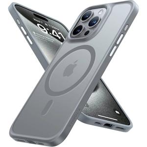 PuyaTeya for iPhone 13/14 Phone Case, Compatible with Magnetic, Military Grade Drop Protection Translucent Matte Shockproof Anti-Scratch/Anti-Fingerprint Case for iPhone 13/14 (Grey)