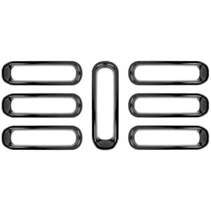 Hoolcar Grill Inserts Front Grille Mesh Cover Guard for Jeep Wrangler JK 2007-2017 Clip-on Grille Exterior Accessories, Black