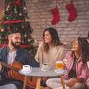 Christmas Tree Shaped Coasters Set of 4Heavy Duty Marble Drink Coasters for Coffee TableWhite Stone Round Cup CoastersUnique Christma Home Bar Essentials&Decor