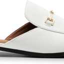 DREAM PAIRS Mules for Women Flats Comfortable Buckle Mules Slip on Slides Backless Loafers Shoes, 9.5