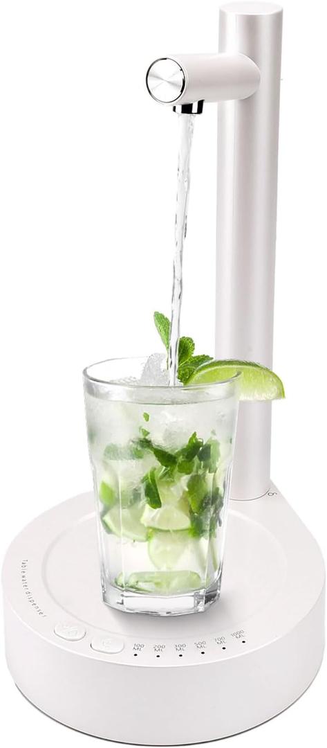Primst Desktop Electric Water Bottle Dispenser, Portable Drinking Water Pump for 5 Gallon, USB Charging Automatic Water Dispenser Water Jug Pump for Home, Office, Outdoor (White)