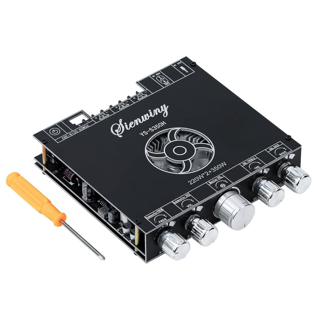 YS-S350H TPA3251 2.1 Channel Bluetooth Amplifier 220W2 + 350W Subwoofer Audio Receiver Class D Amp Board with Bass Treble Control for Home Theater DIY Speakers