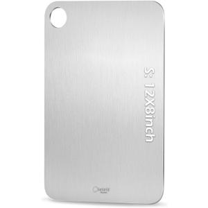 Titanium Cutting Board, 12 Non Toxic Cutting Boards for Kitchen - Cutting Edge Hygiene & Durability, Double Sided Pure Titanium Cutting Mat for Meat Fruit & Vegetable, S Size