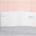 WOMACO Headboard Cover with Remote Pockets, Stretch Velvet Head Board Slipcover, Queen/Twin/King/Changeable Bed Head Cover for Upholstered Headboard (White, Headboard Length (55"-67"))