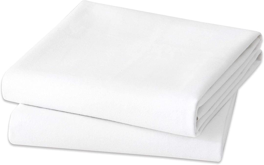 Flannel Crib Protector Pad，100％ Waterproof Mattress Protector Pad, One Size, 27" X 50"-2pcs, 27" X 50"（2Pack）