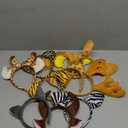 Flying Childhood 12Pcs Jungle Animal Ears Headbands as Safari Party Favors Wild One Birthday Decorations Plush Animal Headpiece for Kids Adults