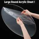 Pushglossy Large Round Acrylic Sheet Clear Acrylic Circle Board Transparent Circle Blank Plastic Disc for Table Top Backdrop DIY Cake Disks Crafts(1/4" X 24")