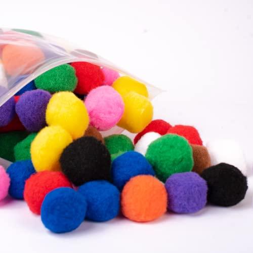 Adeweave 1.5 Inch Pom poms –100 Soft and Fluffy Craft Pom Pom Balls – Multicolor Craft Supplies Pompoms for Arts and Crafts in a Reusable Box, Large Puff Ball Ideal for DIY and School Activities