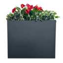 MinCHI257 38" L x 13" W x 30" H Metal Tall Rectangular Planter - Large Planter Box for Outdoor Patio/Porch Modern Design for Plants, Flowers, Garden,Spliced Flower Pot (Black)