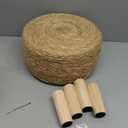 Cpintltr Ottoman Outdoor Sea Grass Stool Poufs Hand Woven Round Foot Stool for Sofa Desk Soft Step Stool Padded Foot Rest Multiple Colors Decorative Furniture Natural/Brown