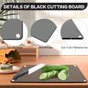 4 Pack Tempered Glass Cutting Board with Anti-Slip Pads, 2 Sizes Rectangle Black Glass Tray Heat-Resistant Chopping Board for Kitchen Countertop, House Warming Gifts, Non-friable