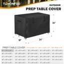 TOHONFOO Outdoor Prep Table Cover Waterproof for Grill Cart,24x18x34in | 420D UPF50+ Heavy duty waterproof patio stainless steel grill cart table cover fit outdoor dining table, grill tables