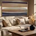 Neutral Brown and Black Abstract Wall Art 24x48 Inch, Large Framed Canvas Prints with Wooden Frame, Modern Minimalist Home Decoration for Bedroom Living Room or Office