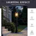 zeyu Outdoor Pole Light, with Pole Mount Base, 40.2 Inch, ZW118PL BK, Large