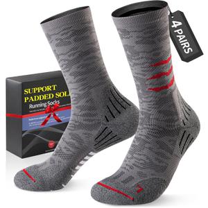 Crew Compression Socks for Men Women - Mild Support, Wicking Cushioned Compression Running Socks for Sport Basketball (White)