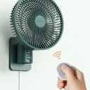 Comoistar Wall Mounted Oscillating Fan with Remote and Timer,8.5 Inch Small RV Fan with 4 Speeds, 90 Oscillation, 120 Adjustable Tilt, 5.92 feet Wire, Quiet Corner Fans for Bedroom, Indoor Bathroom