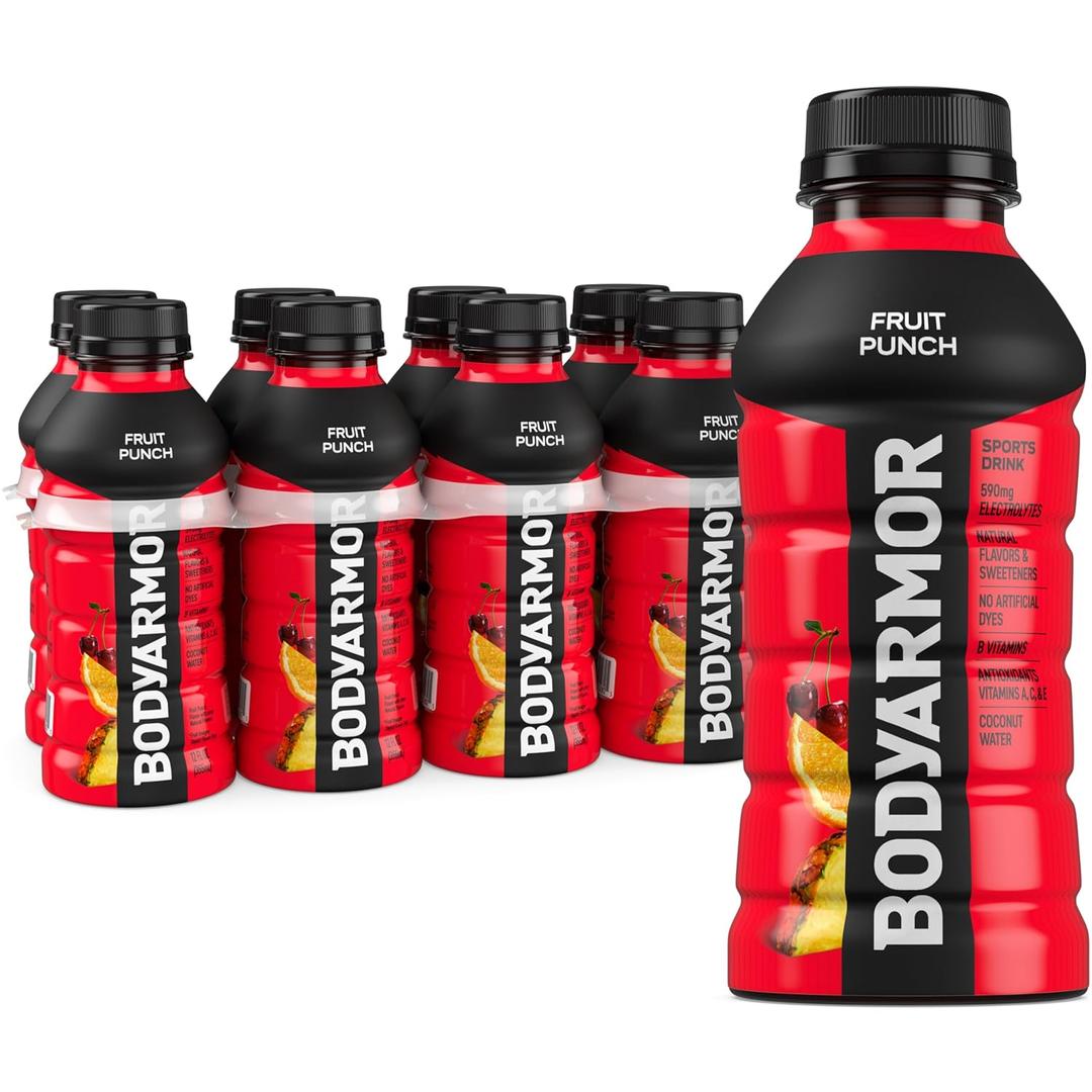 BODYARMOR Sports Drink, Fruit Punch, Electrolyte Drink Hydration, 12 Fl Oz Bottles (8 Pack), Flavored Coconut Water with B Vitamins & Antioxidants BBD: November 11, 2024