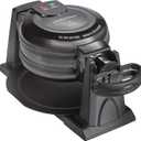 Hamilton Beach 26201 Belgian Waffle Maker with Removable Nonstick Plates, Double Flip, Makes 2 at Once, Black