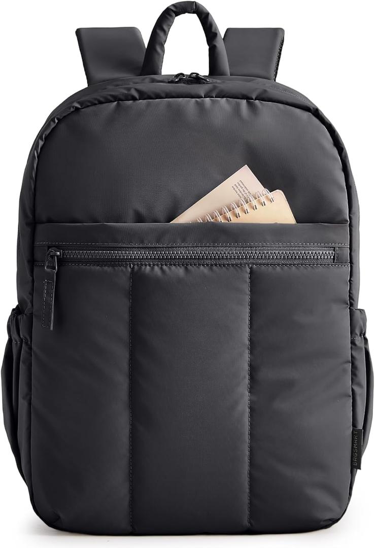 BAGSMART Backpack for Women, Travel Backpack with Large Side Pocket, 15.6 Inch Work College Backpack Purse, Waterproof Business Teacher Laptop Bag, Black