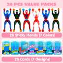 JOYIN 28 Pack Valentine's Day Ninja Sticky Man with Cards, Classroom Exchange Gift for Kids, Classroom and Holiday Reward Prizes, Valentines Party Favors, Ninja Sticky Man Toys