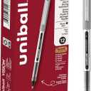 uni-ball(R) Vision(TM) Rollerball Pens, 0.7 mm, Fine Point, Gray Barrel, Black Ink, Pack Of 12, 60126