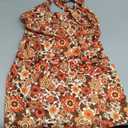 Floerns Women's Sleeveless Halter Backless Tie Back Floral Bodycon Mini Dress Brown Multi S