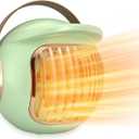 Space Heater, Portable Heater for Office Desk, 400W Mini Tent Warmer for Camping (Indoor Use), With Tip-Over Protection, Lightweight (Apple Green)