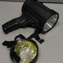 1,000,000 Lumens Rechargeable Spotlight Flashlight, Super Bright Handheld LED Spot Light with Solar Panels, COB Light & 3 Color Filters, IPX5 Waterproof for Camping, Boating, Home