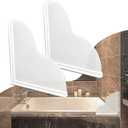 Shower Splash Guard Kit, Large Splash Guards for Bathtub Waterproof Self-Adhesive Shower Corner Guards to Keep Water in Shower or Bath, Pack of 2 (9.25 x 9.25 inches) (White)