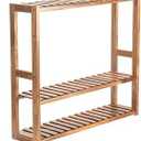 MEHL CLUB 3 Tier Wood Shelf, with Adjustable Layer, Multifunctional Standing Shelf Units for Bathroom, Living Room, Kitchen, Size 23.6x21.2x5.9in, Walnut Color 