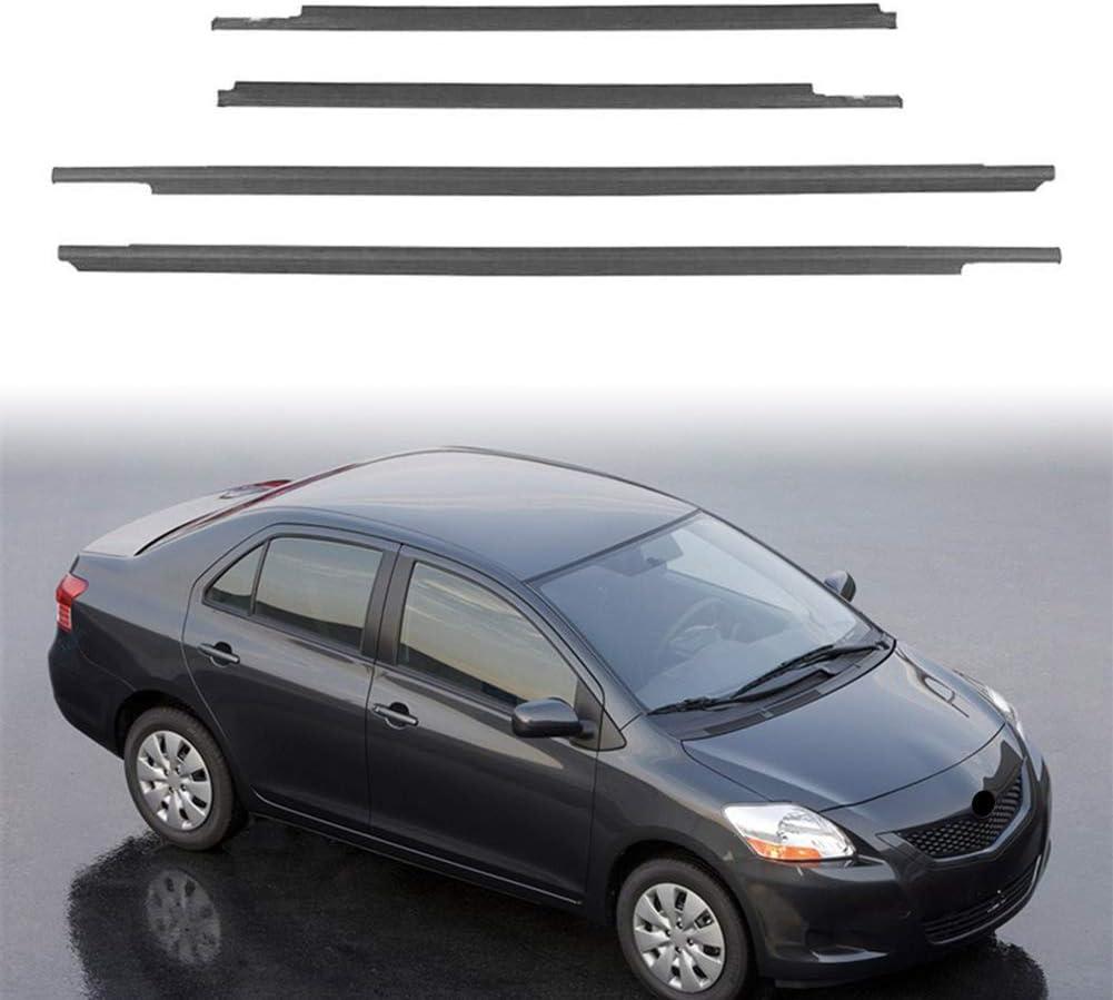 4 PCS Car Window Moulding Trim Weatherstrip Window Moulding Trim Seal Belt for Toyota Yaris Sedan 4-Door 2007 2008 2009 2010 2011 2012 2013 2014 2015 2016Black
