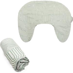 Boppy Nursing Pillow Cover, Sage Green Retro Arches, Single Cover, Easy-On Slipcover with Extra Soft 100% Polyester Microfiber Fabric for The Redesigned Boppy Nursing Pillow