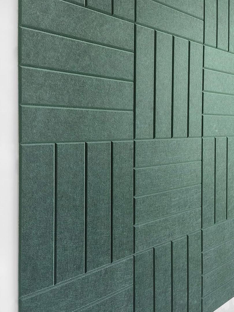 Felt Bulletin Board Tiles | Modern Cork Board Alternative | Large Cork Boards for Walls | Aesthetic Felt Wall Panels for Office & Home Decor | Pinboard & Photo Board (12-Pack) | Aurora Green