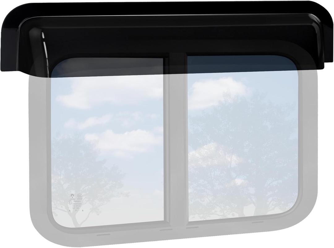 RV Window Rain Deflector Guard & Sun Visor Shade, RV Window Blade Rain Sunroof Deflector Fits 32-37 inch Wide RV Sliding & Vertical Windows, Deflects Rain and Sun Protection for Camper Van Windows