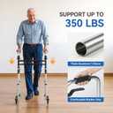 Loyoda Folding Walkers for SeniorsMedical Bariatric Walker Lightweight 5'' Front Wheel Walker Height and Width Adjustable Aluminum Standard Walker for Handicap