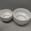 Puoyik 2 Piece Set of Flower Pots 8/6 inches, Ceramic Flower Pots with Drainage Holes, Indoor and Outdoor Plant Flower Planter (7.8/5.9 White)