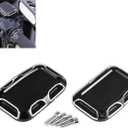 KATUR Motorcycle Brake Master Clutch Cylinder Covers Black CNC Left and Right Front Brake Reservoir Cylinder Cover Compatible with Harley FLH FLHX FLHX Road King 2008-2017 Electra Glide Street