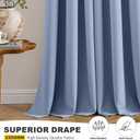 MIULEE Denim Blue Blackout Curtains for Bedroom Living Room 54 Inches Long 2 Panels, Thermal Insulated Room Darkening Drapes Grommet Noise Reducing Light Blocking Window Treatments 40x54 Inch