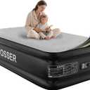 Twin Air Mattress with Built-in Pump,18'' Foam Topper Blow Up Mattress,Luxury Inflatable Mattress 2 Mins Self-Inflation/Deflation - Breathable and Flatness-Free for Camping, Home & Guests (Grey)