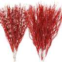 SUPREME XMAS 30 Pack Artificial Glitter Red Berry Stems Ornaments, Christmas Branches Picks Ornaments Set for Xmas Tree Sticks Decorations Gift Vase Wreath Fireplace Home Holiday Wedding Party Decor