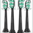 Toothbrush Replacement Heads for Philips Sonicare 4100 5100 Simply Clean Plaque Control Gum Health 1 2 Series Snap on Electric Brush Head, 4 Pack, Black