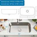30 Inch Undermount Kitchen Sink Deep Stainless Steel, 30"D × 18"W × 9"H